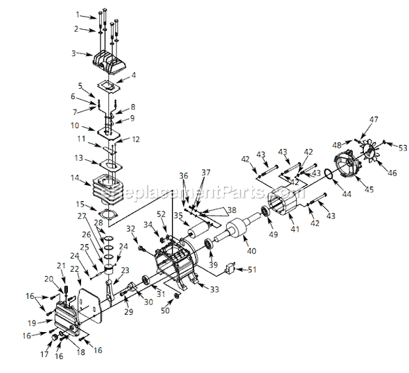 Page B Diagram and Parts List for HL4101 2005 Campbell Hausfeld Compressor